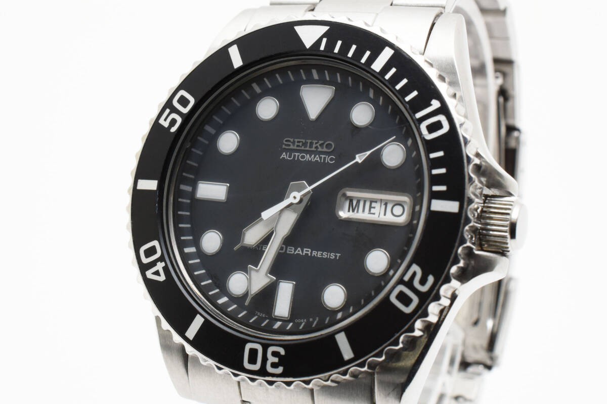 Excellent condition working Seiko Diver Day Date Round Black Face 7S26 0040 Auto