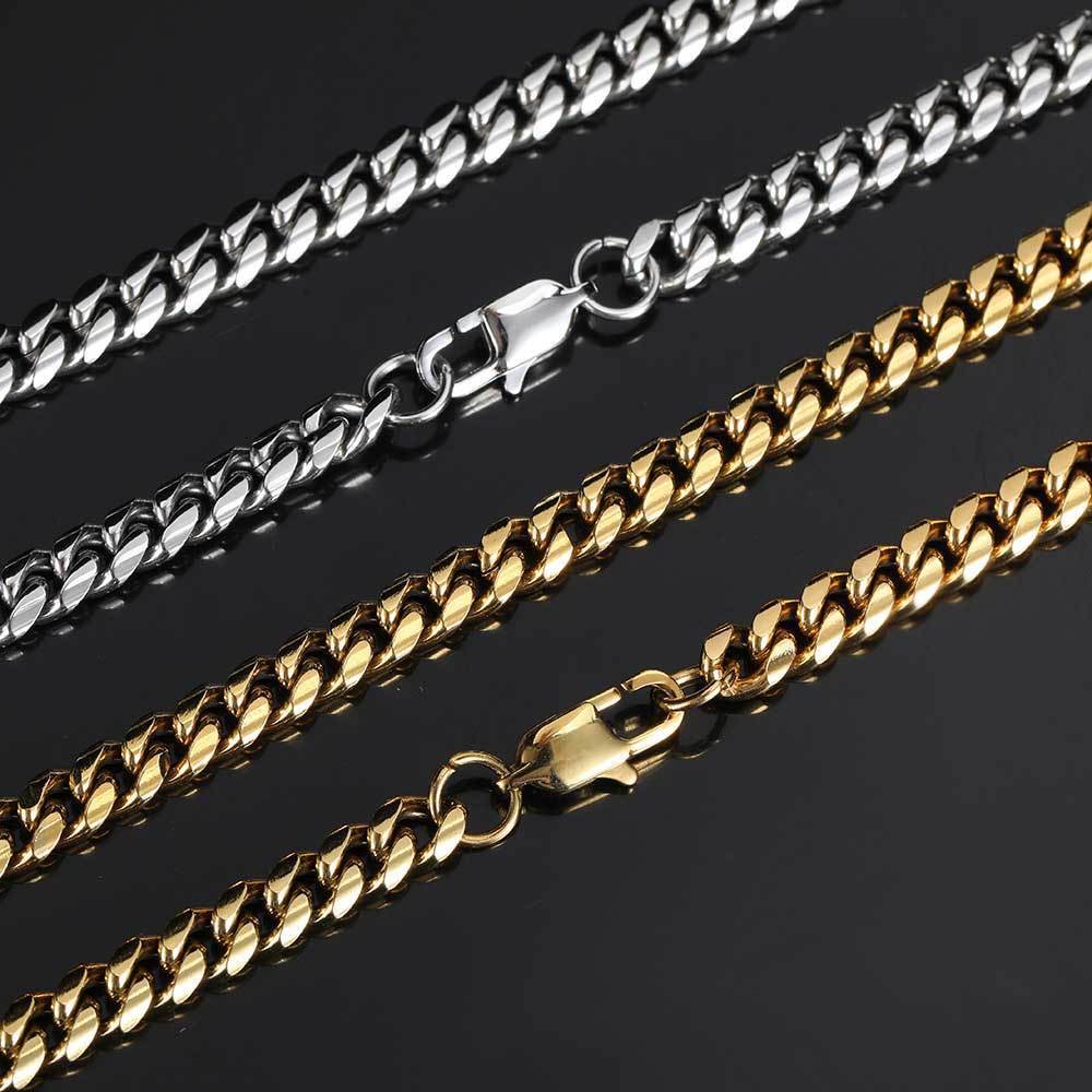 16–30″ Cuban Twist Stainless Steel Chain Available In Gold And Solid Colors