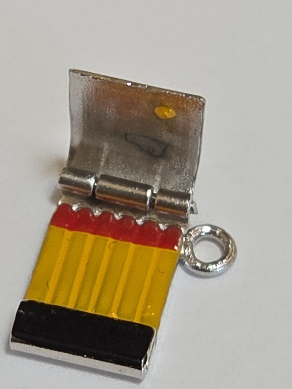 Sterling Silver ~ Match Book Charm ~ ENAMEL is EXCELLENT! ~ RARE! ~ VINTAGE