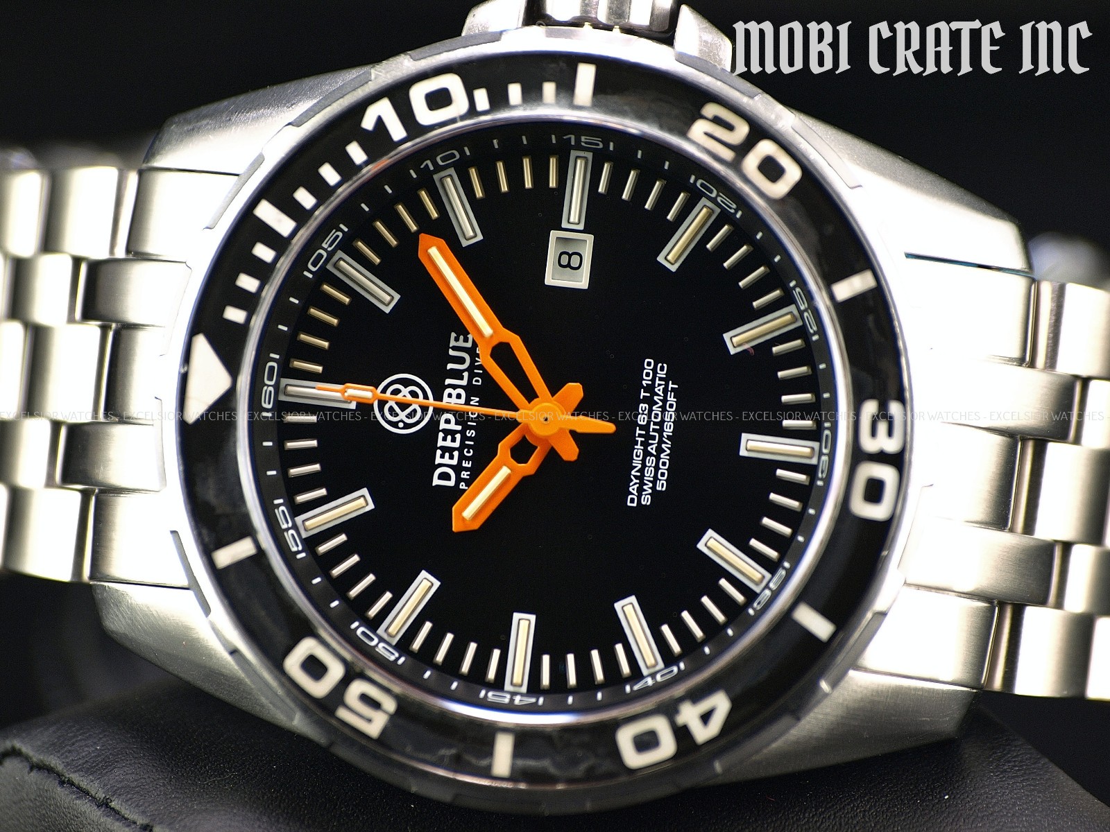 Deep Blue DayNight 63 T-100 47mm Swiss ETA 2824 Automatic 500m Sapphire Watch