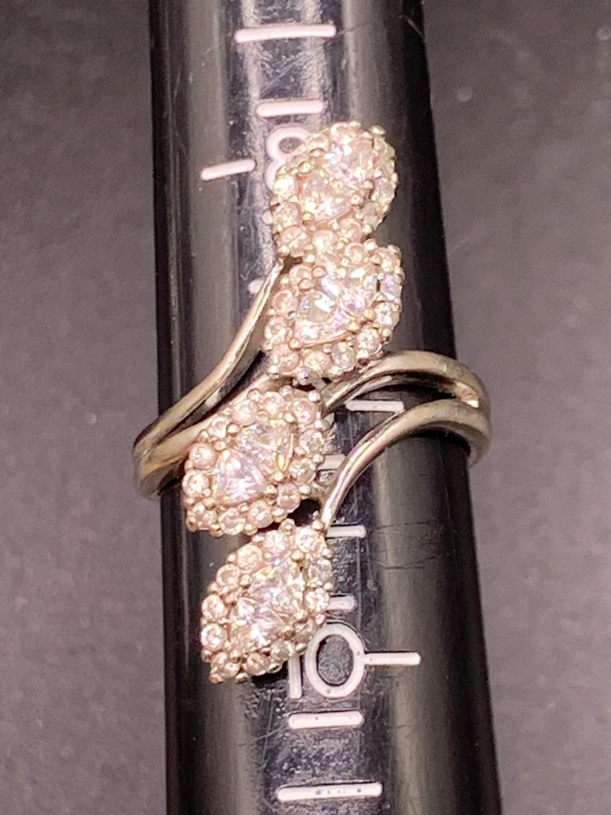 Vintage sterling silver large statement cocktail wrap ring size 9