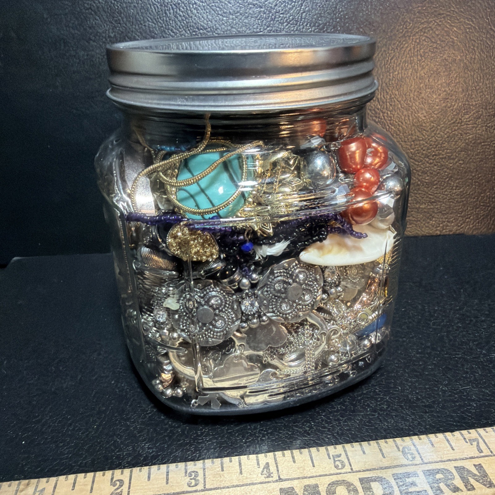 Jewelry Jar Necklaces, Bracelets, Earrings And More! 5.5in High 4.4 In Wide