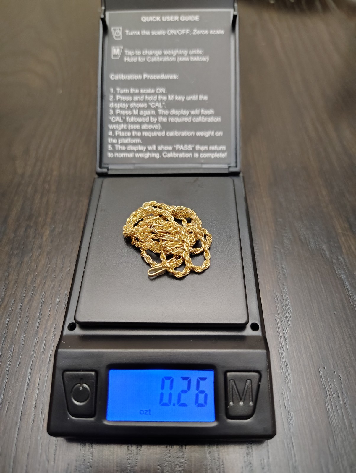 2MM 19 3/4″ 8 GRAMS OF 18K GOLD ROPE CHAIN REPAIRED