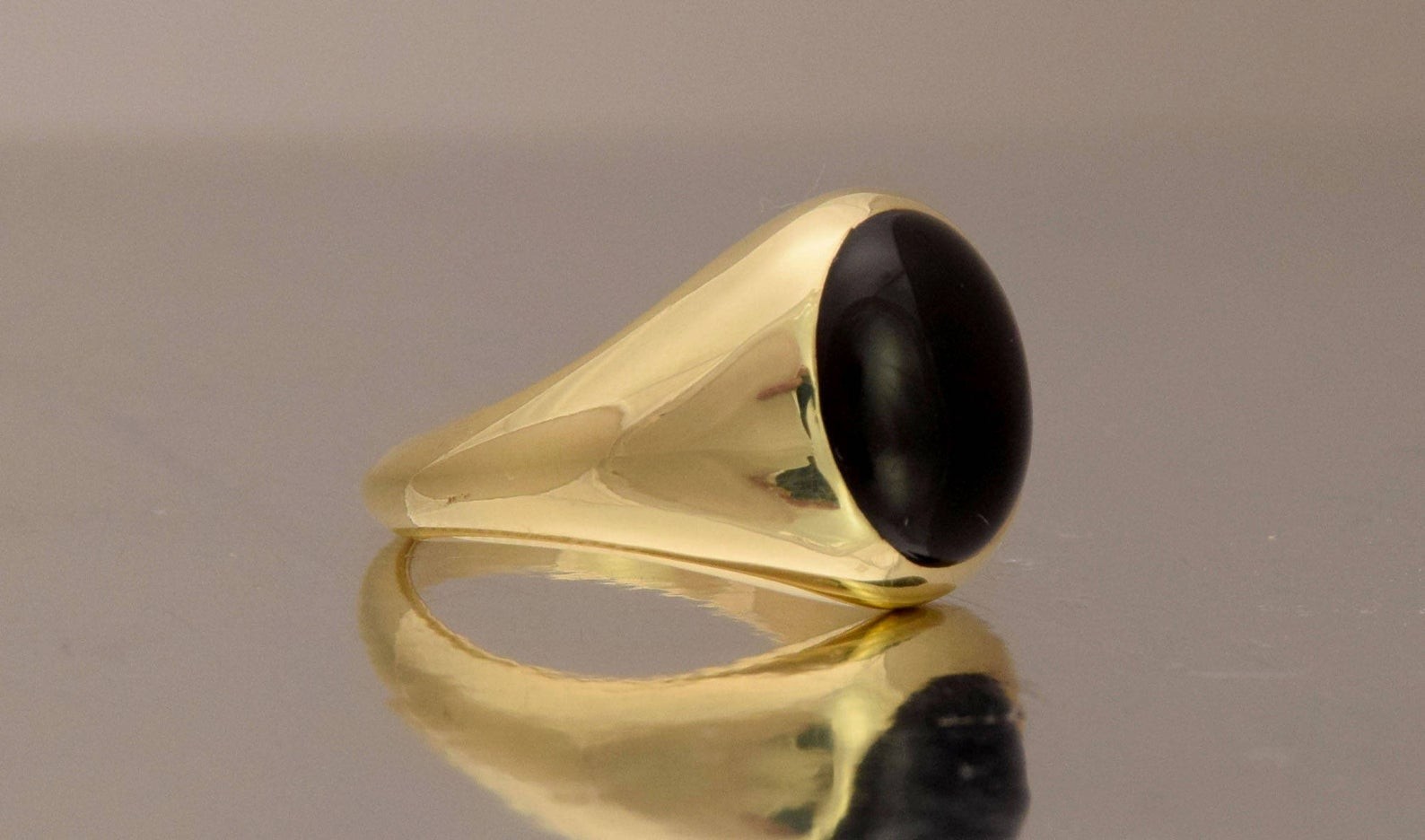 Solid 925 Sterling Silver AA Natural Black Onyx Gemstone Huge Men’s Unisex Ring