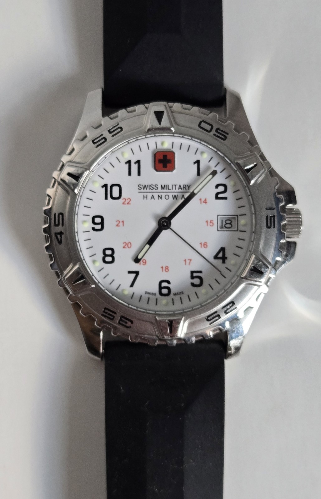 Swiss Made Swiss Military HANOWA Watch. Works! New Battery Stainless Steel 10ATM