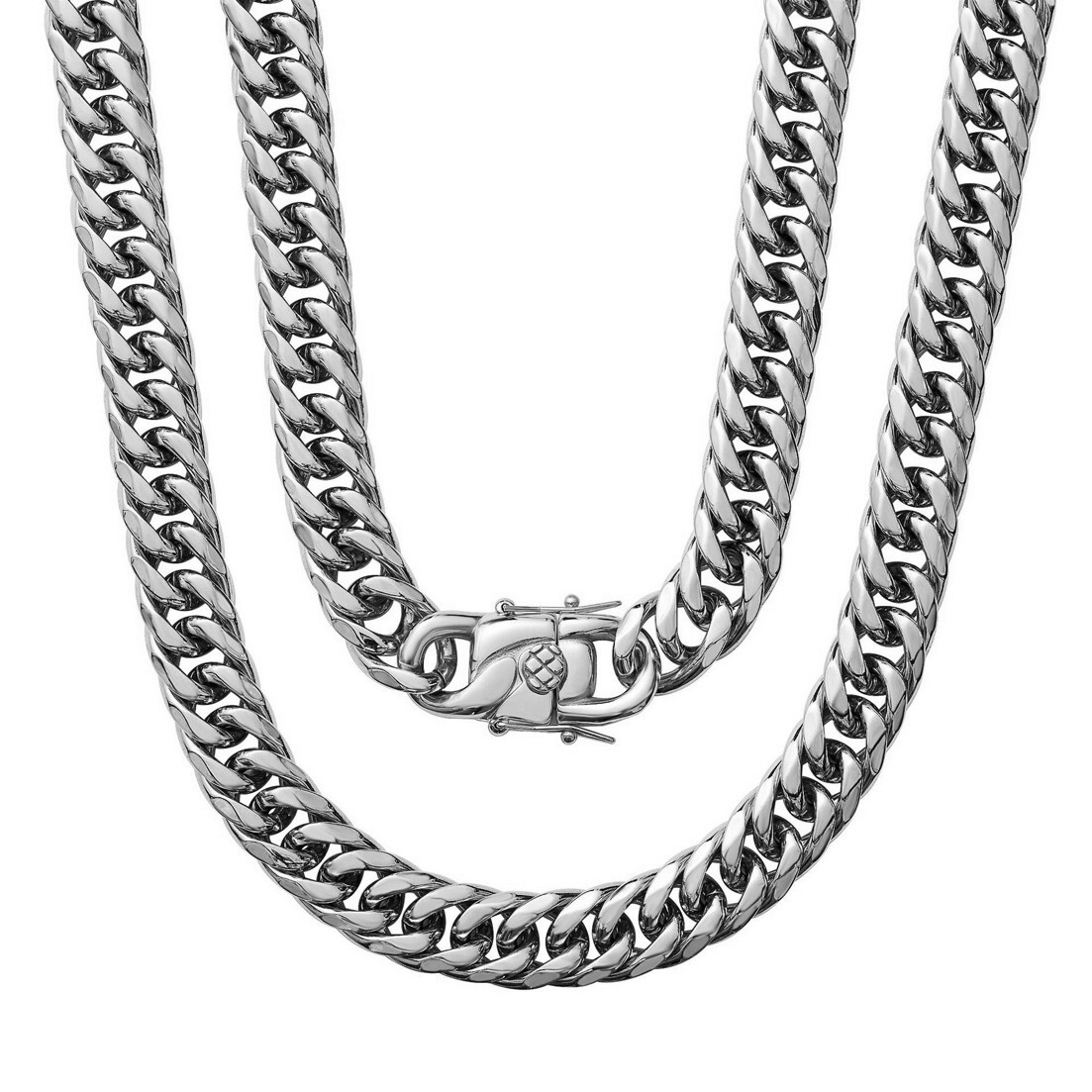 9/11/13/16mm Women Men Stainless Steel Curb Cuban Link Chain Necklace 7-40inch