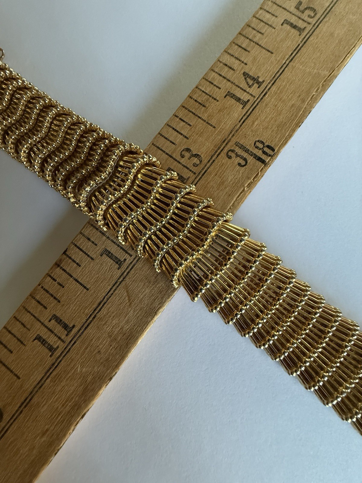 vintage MARCEL BOUCHER Gold Tone Textured Ladies Bracelet Mid Century AS IS