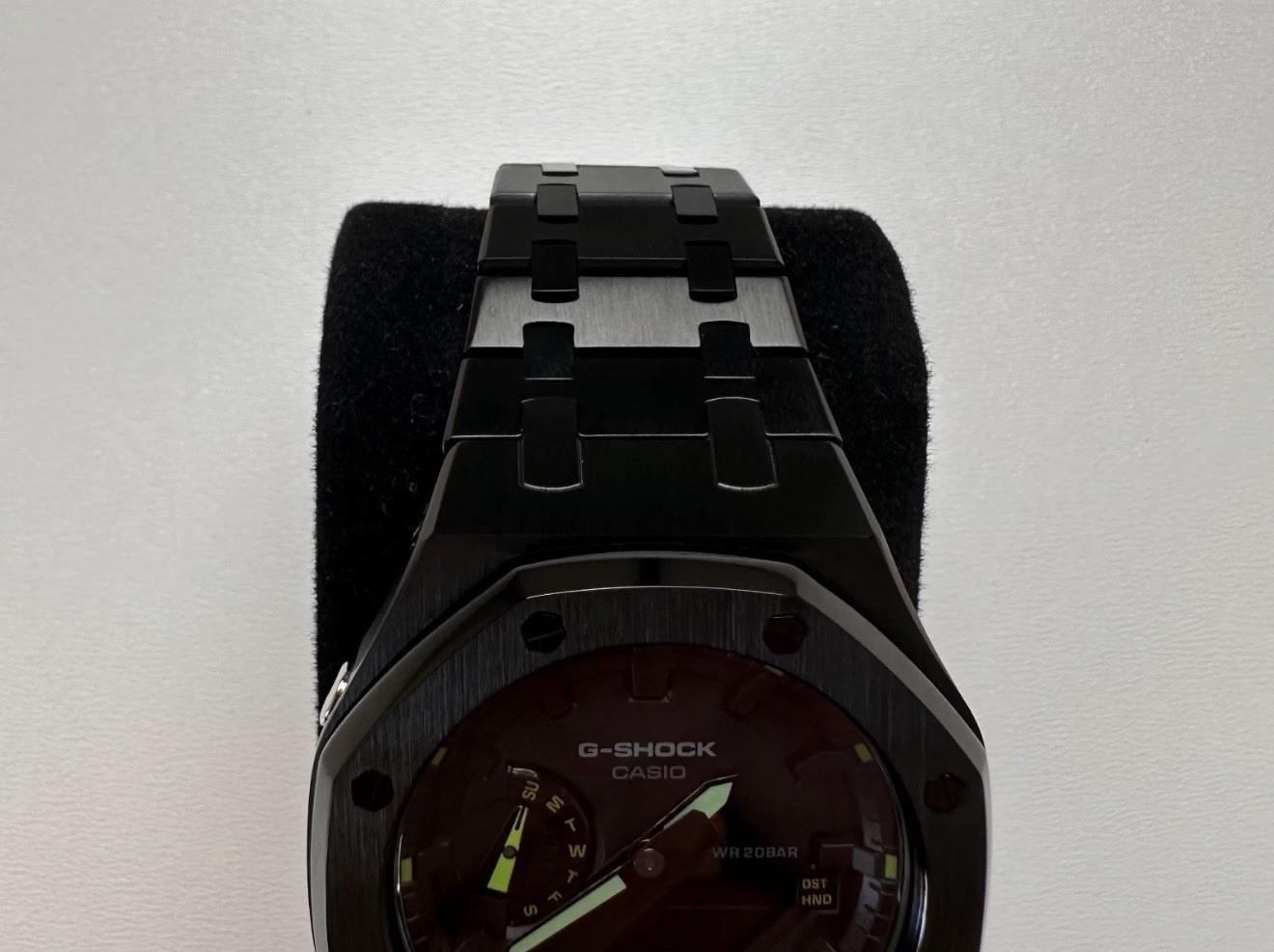Casio G-Shock GA2100 Custom Stealth Black Metal Mod Analog Digital Watch CasiOak