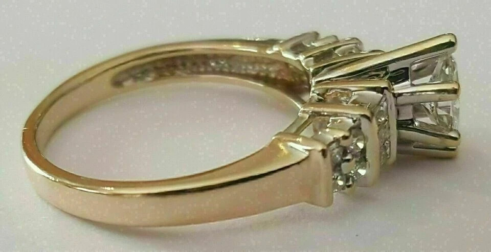 1.50Ct Lab-Created VVS1D Diamond Cocktail Engagement Ring 14K Yellow Gold Over