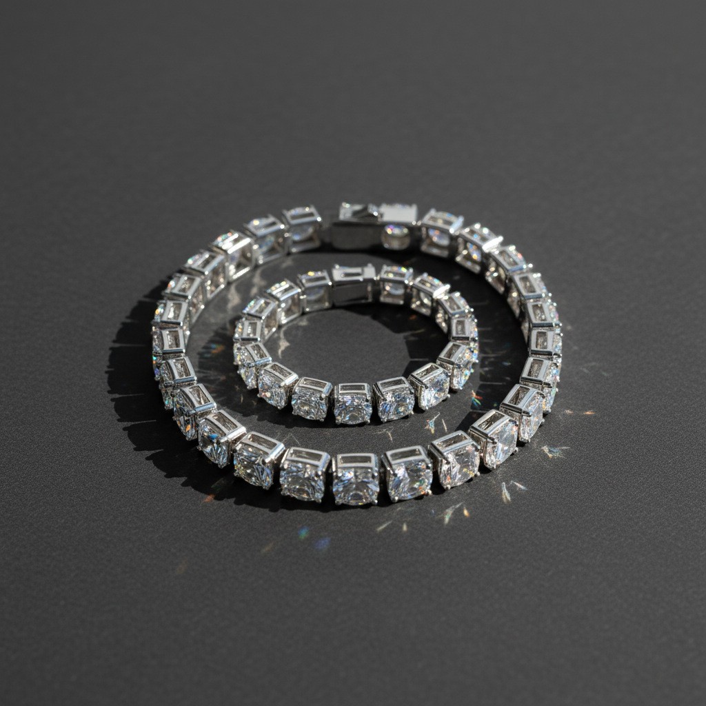 Hot fashion 925 Sterling Silver VVS1 MOISSANITE Tennis Chain Bracelet for Women