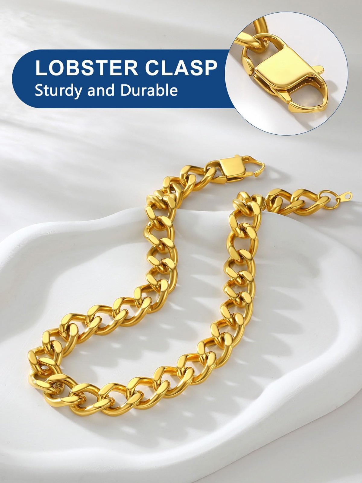 Chunky Cuban Link Choker Necklace for Women – Non Tarnish, Silver | Gold Plated