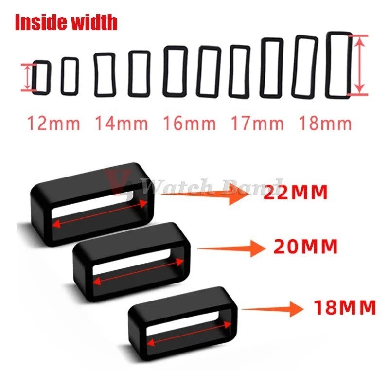 4PCS Silicone Watch Strap Band Hoop Loop Retainer Buckle Holder Ring Keeper