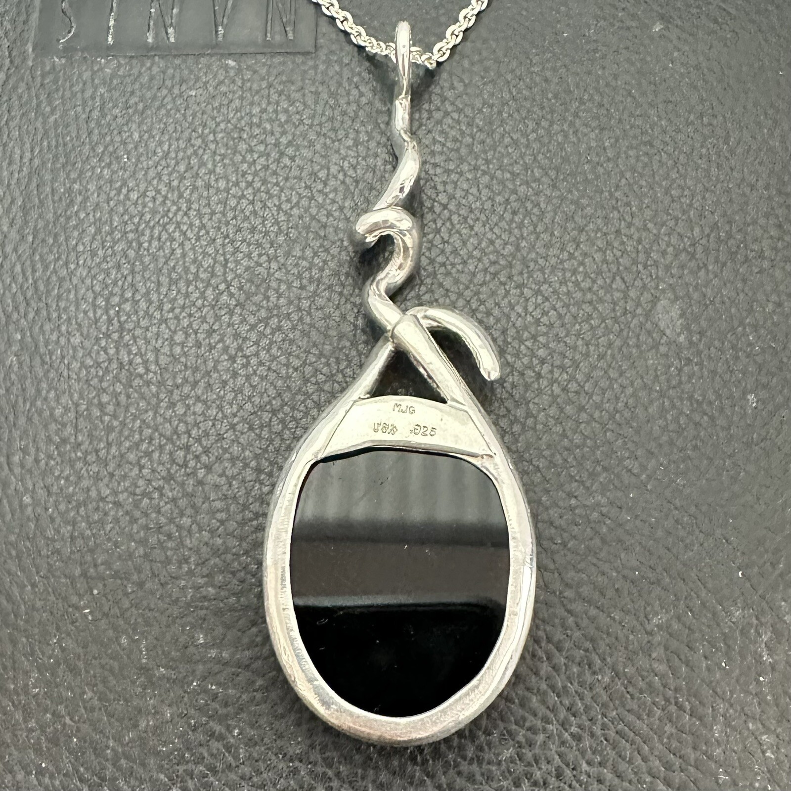 MJG STERLING SILVER ZOSO PENDANT. EARLS COURT-1975. JIMMY PAGE. Black Onyx