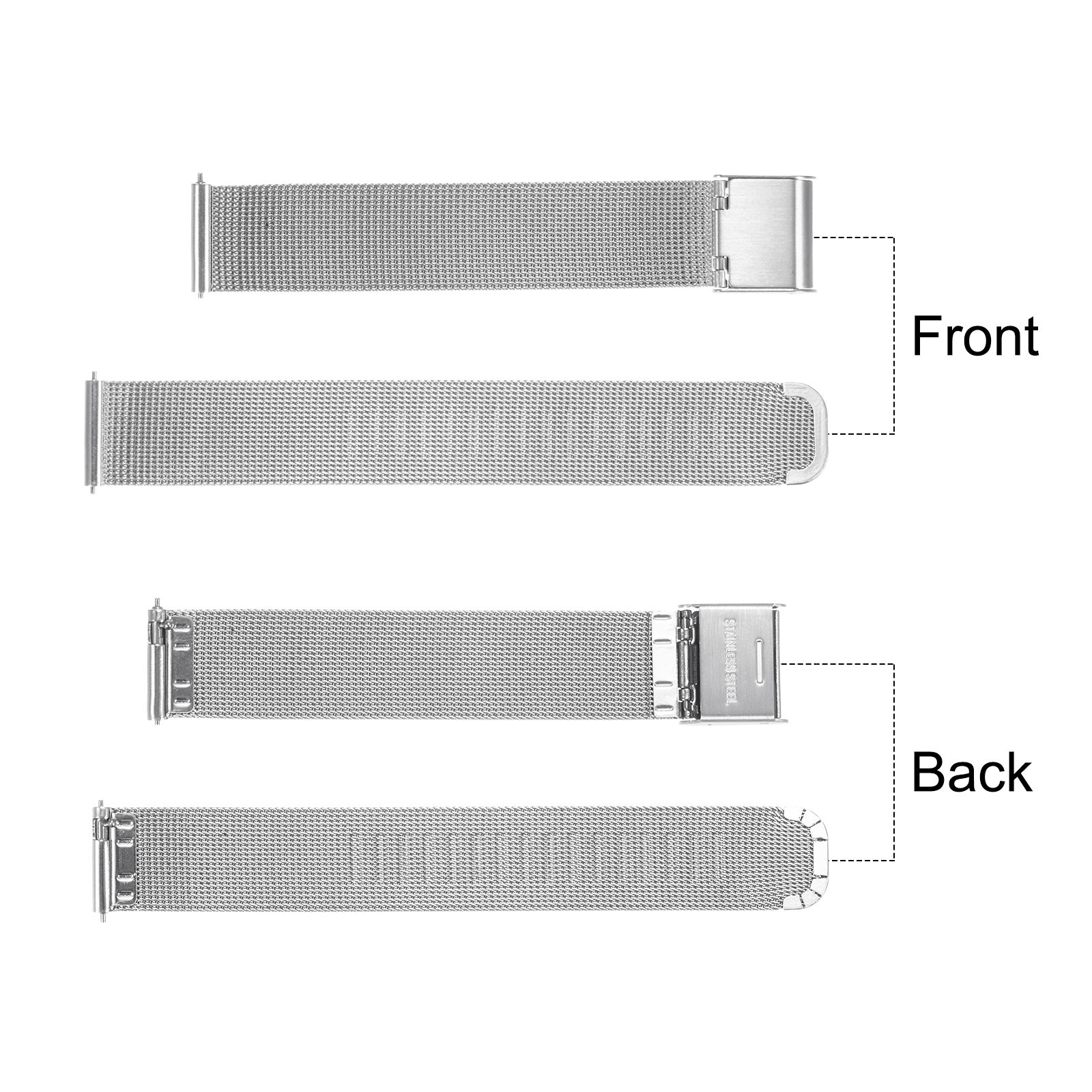 Stainless Steel Mesh Watch Band 16mm Quick Release Adjustable Strap Silver New