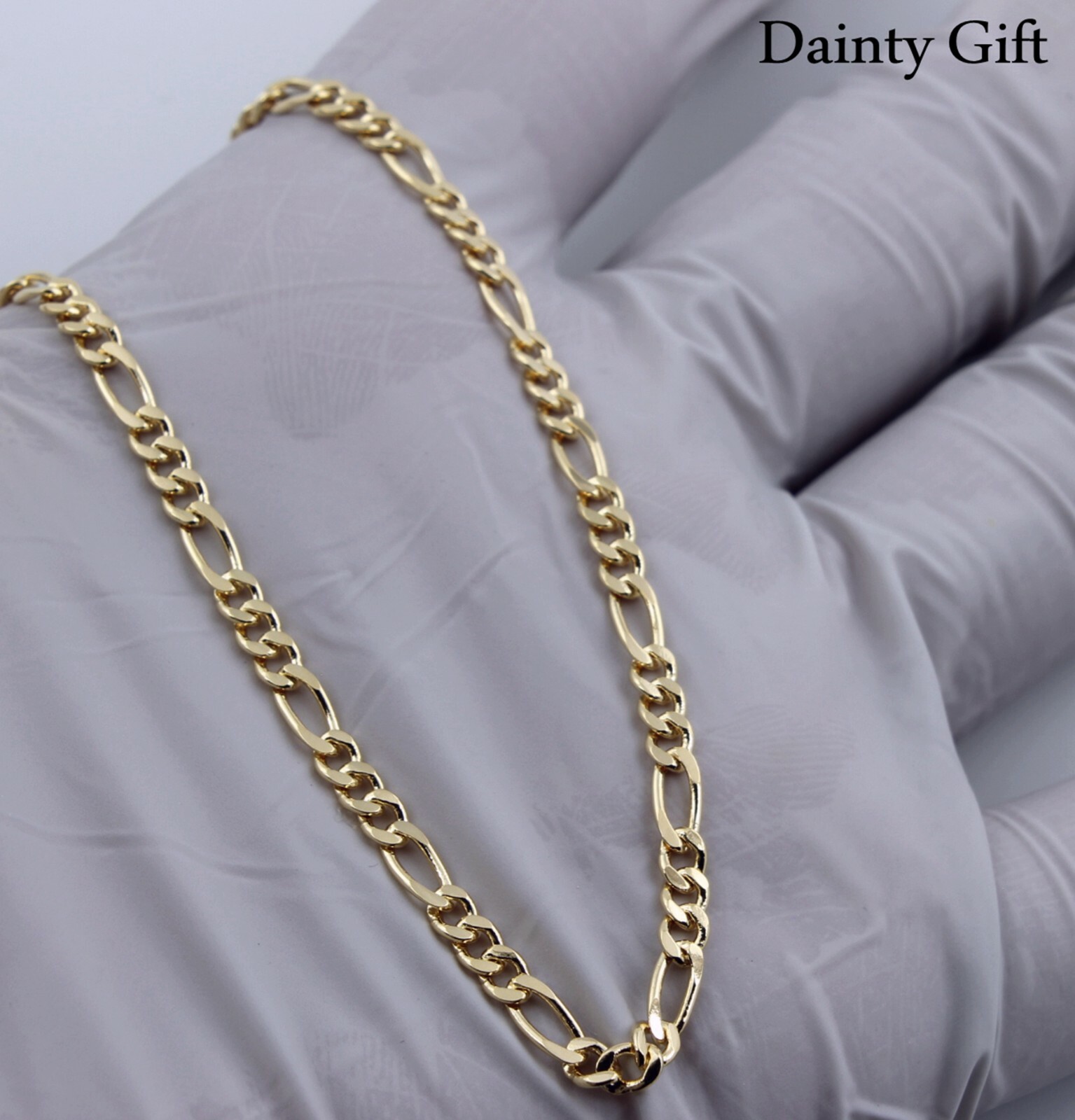 Women / Girl Gold Filled 3 mm Gold Figaro Link Chain Anklet Foot Bracelet 9.5″
