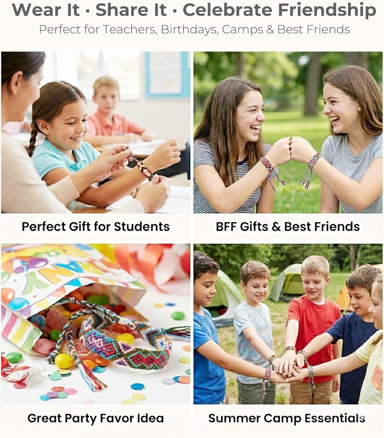 Colorful Artisan Friendship Bracelets – Adjustable Set of 12 for All Ages