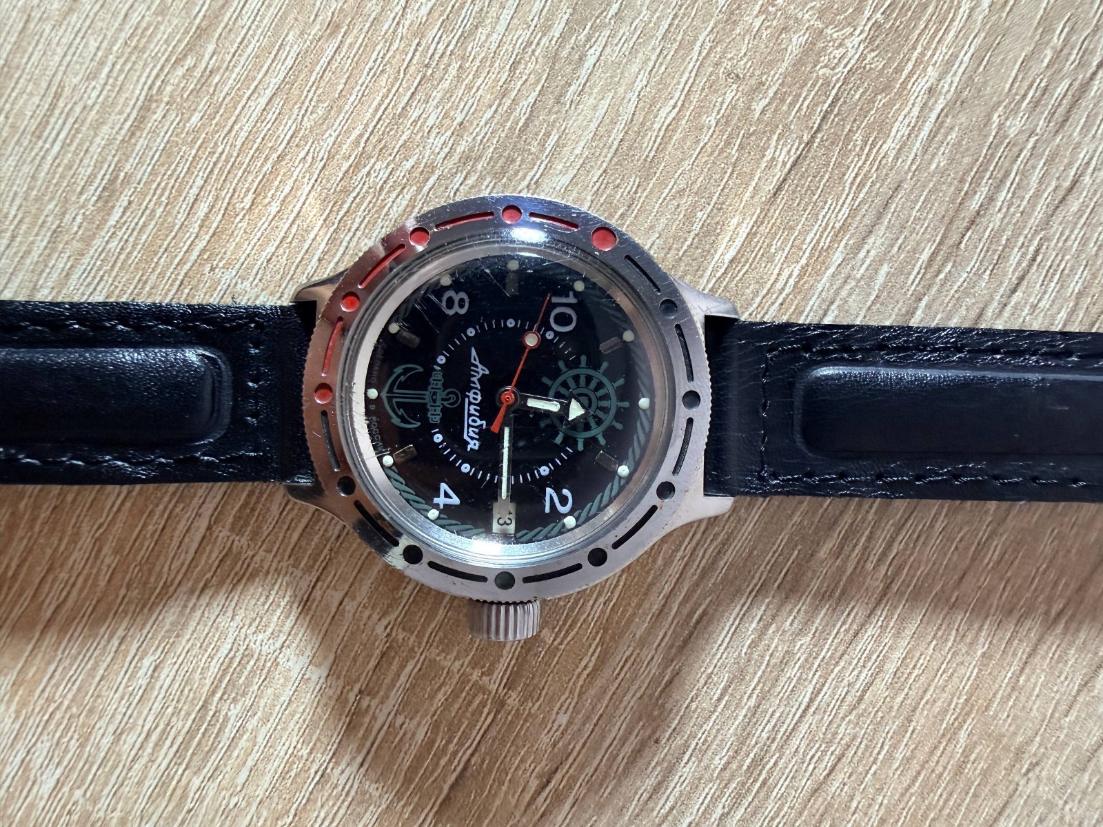 SERVICED/ USSR Vintage Vostok 2416B Amphibia Marine Anchor 200m Russian Diver