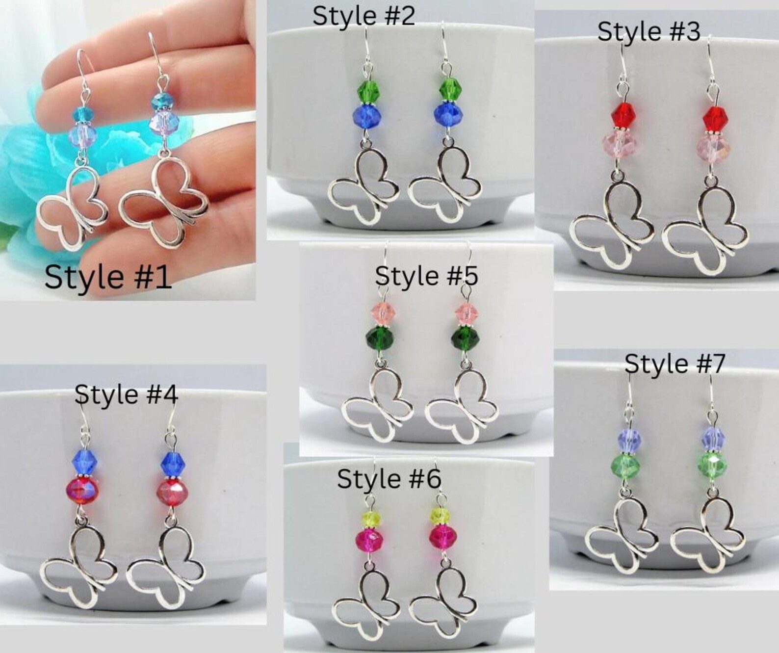 Nature Inspired Butterfly Charm Earrings, Unique Gift For Her, Whimsical Jewelry