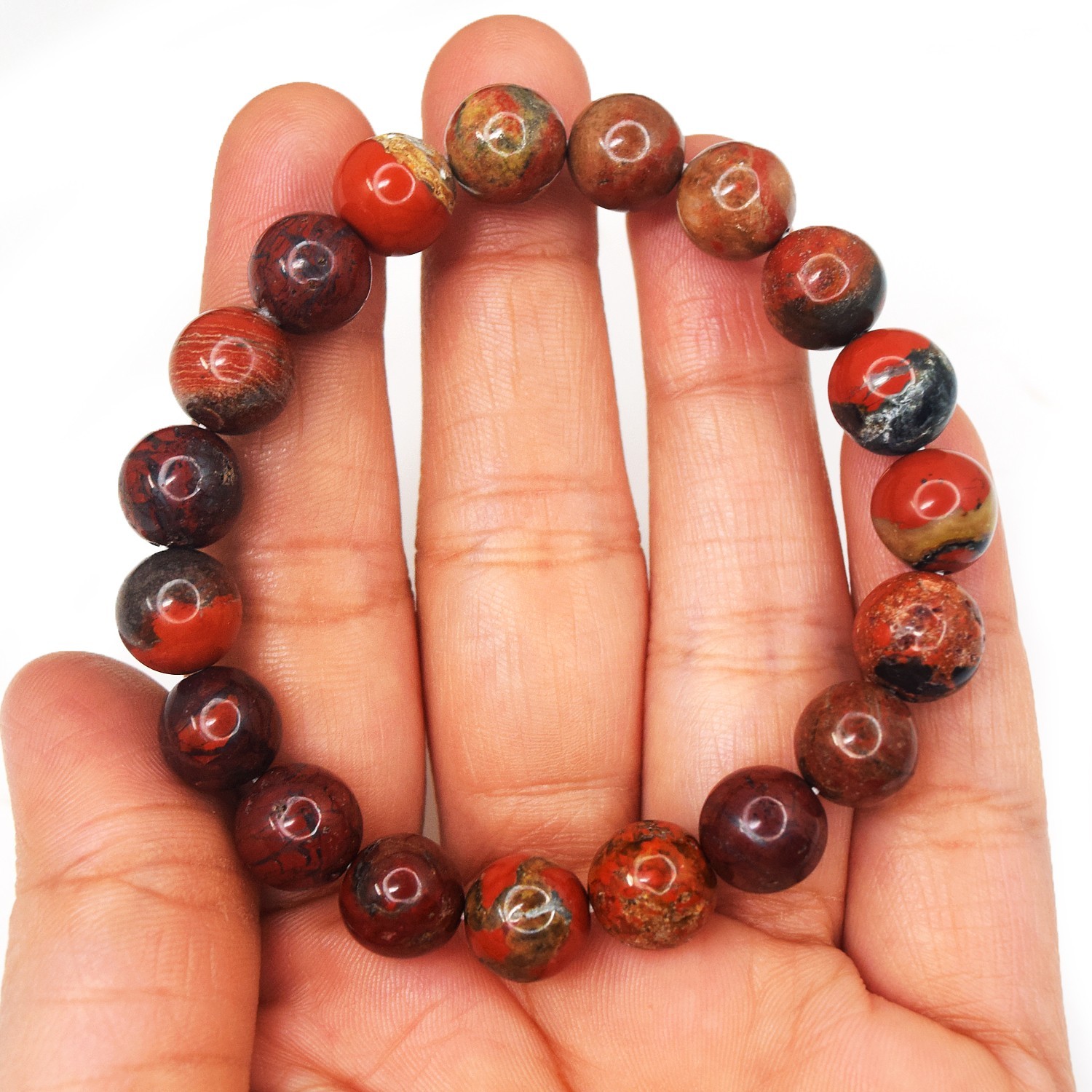 Awesome Massive 157.00 Cts Rainbow Jasper Stretchable Bracelet Beaded RK 89 AZ35