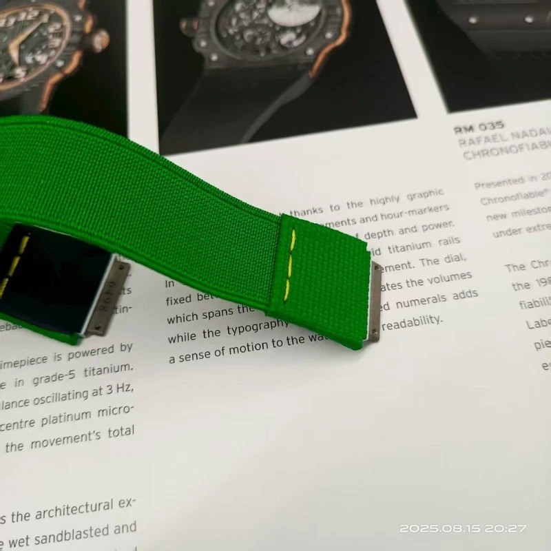 Replacement Green Elastic Watch Strap Fits Richard Mille RM67 01 02 S M Sizes