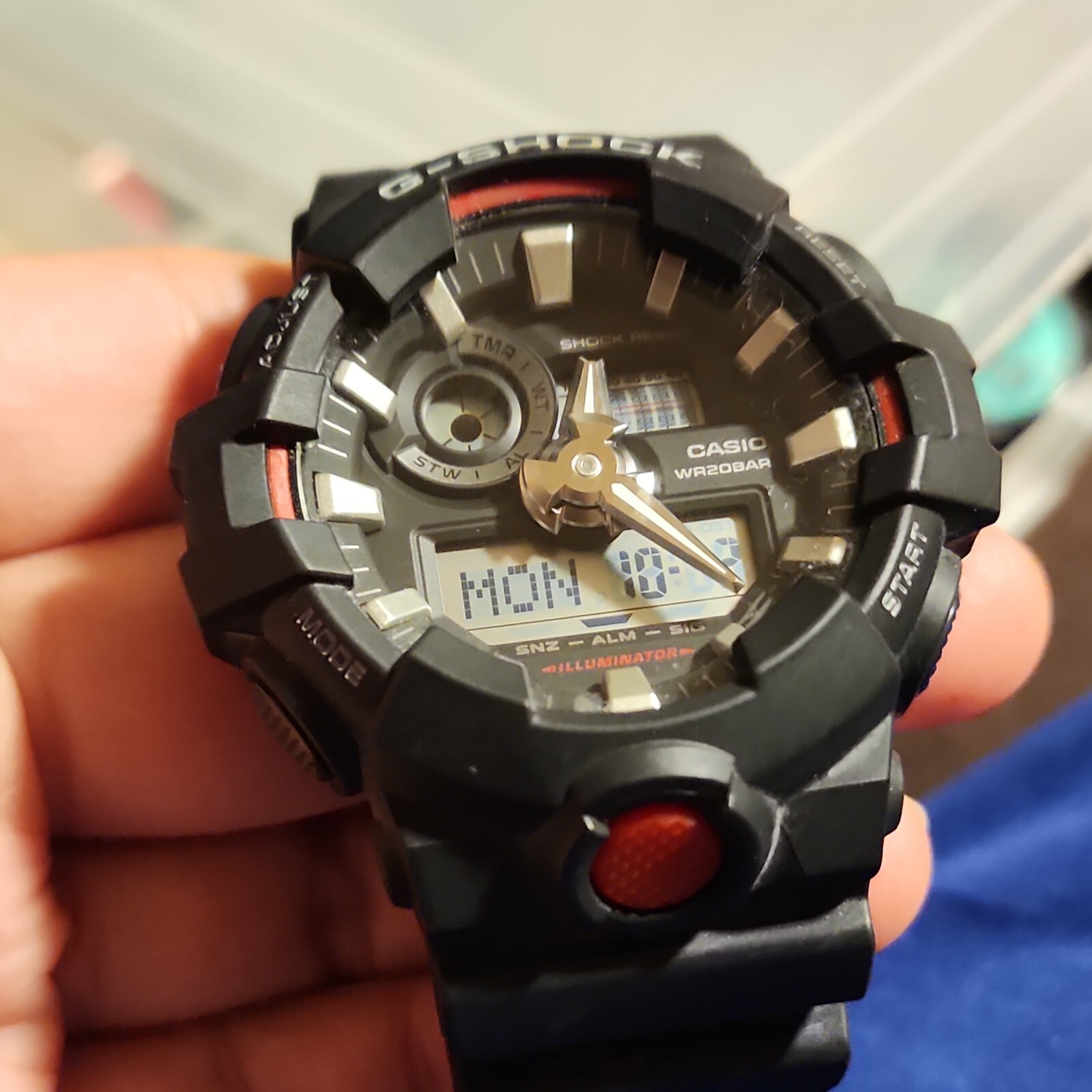 Casio G-Shock GA-700-1A Analog Digital Black Resin Strap Alarm Men’s Watch