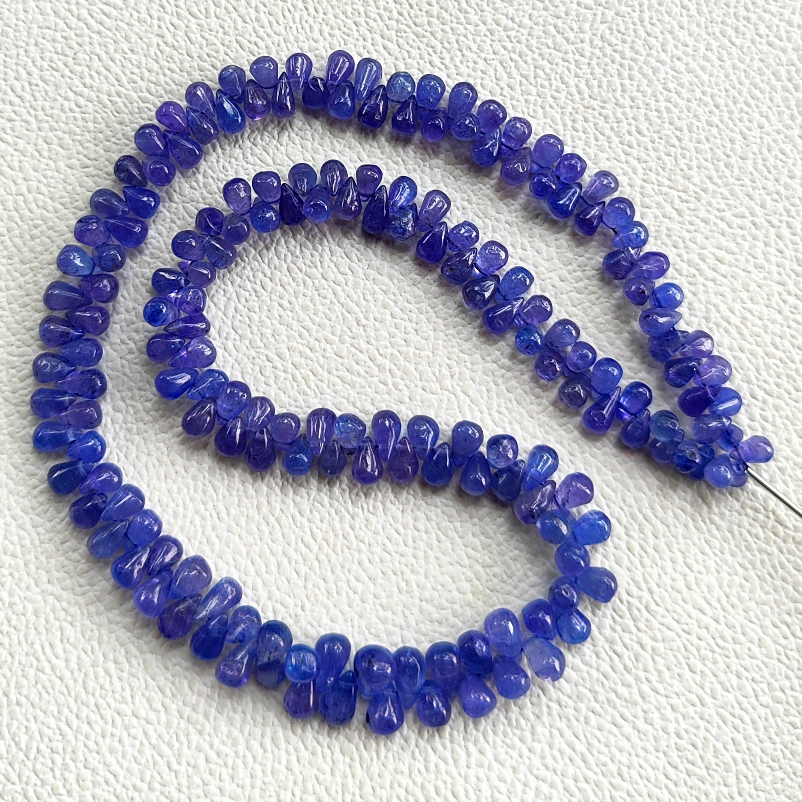 Tanzanite Smooth Teardrop Beads 6×4 to 7×5 mm 16″ Strand Genuine Tanzanian Gems