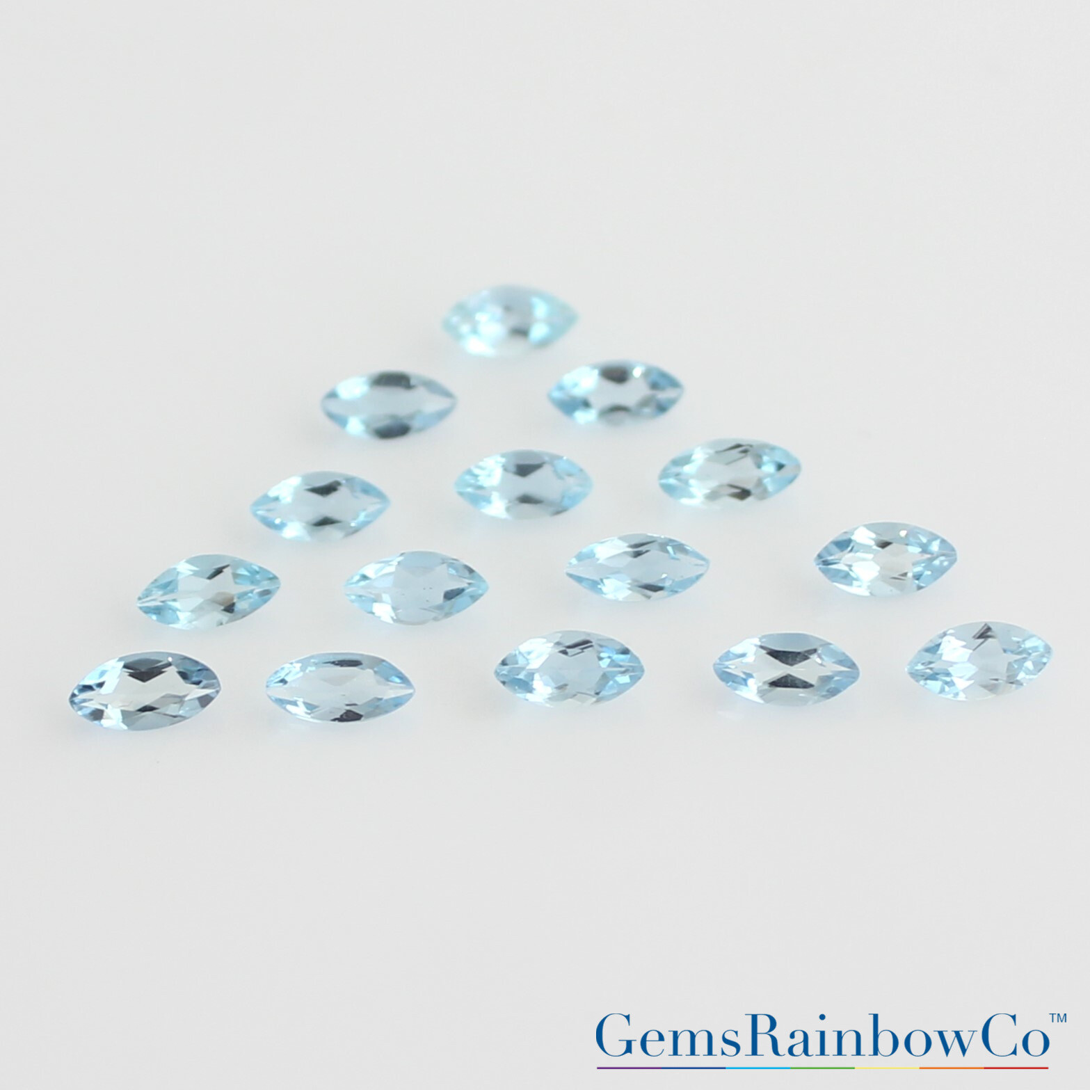 Natural Aquamarine Marquise 4x2mm and 6x3mm Faceted Loose Gemstones AAA Quality