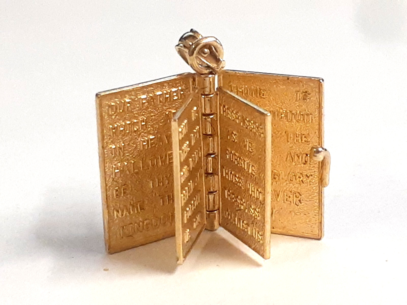 (RI4) 14k Yellow Gold Holy Bible Pendant / Charm (3.2 Grams) Size 3/4″