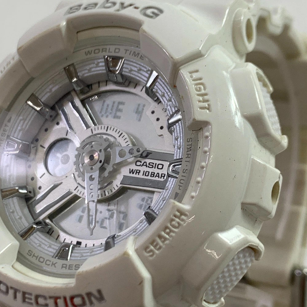 04w6224 Used CASIO BABY G Baby G BA 110 Quartz Wristwatch Analog Digital White H