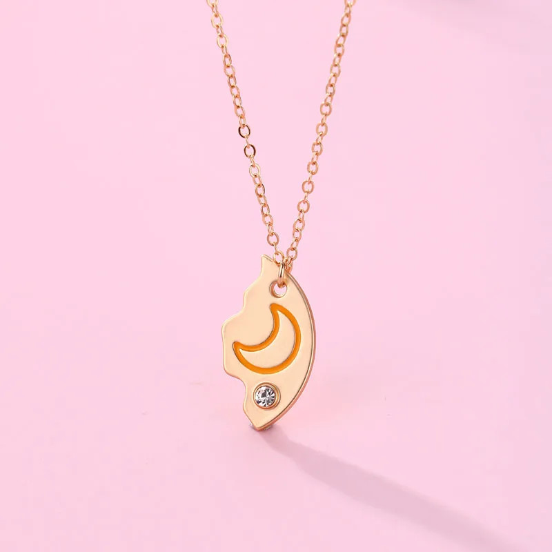 Sun Moon Star Necklace 3Pcs Friendship Pendant Jewelry for Best Friends Couple