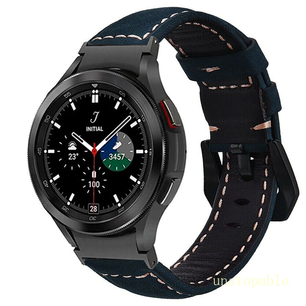 For Samsung Galaxy Watch 5 6 7 40/44mm Classic 43/47mm Pro 45 Leather Band Strap
