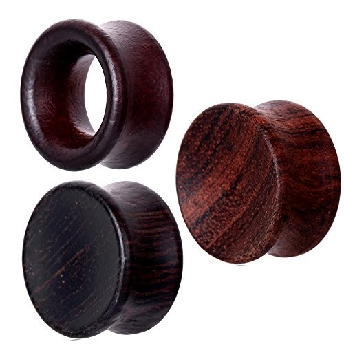 3 Pairs Gauges For Ears Wood Saddle Fit Solid Organic Earrings Plug Gauges