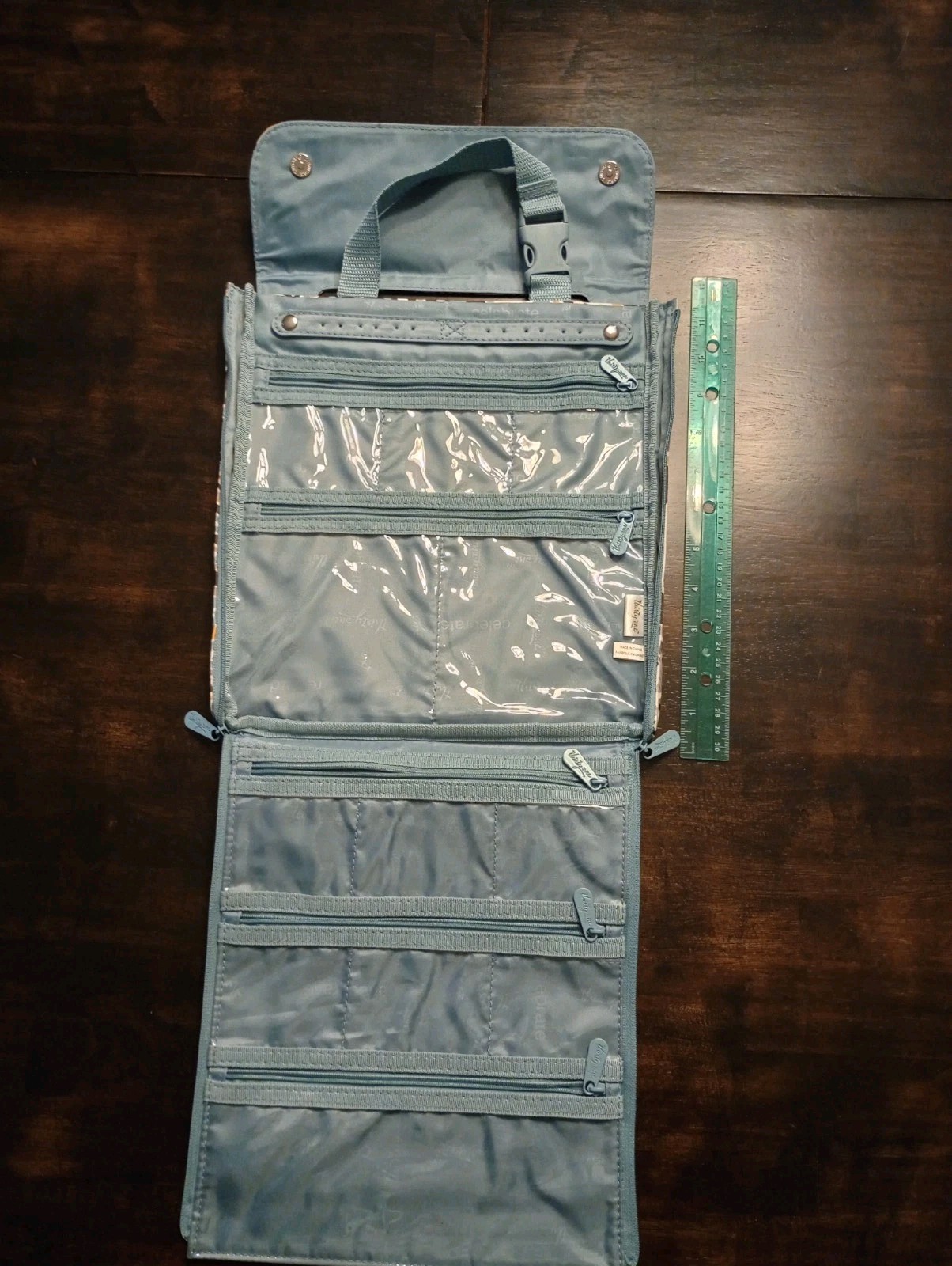 Thirty-One Folding Hanging Zipper Jewelry Organizer w/ Pockets Paisley Travel