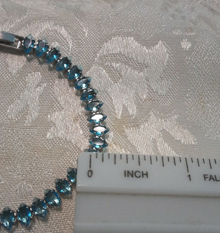 10 ctw simulated swiss blue topaz marquise cut stones tennis bracelet