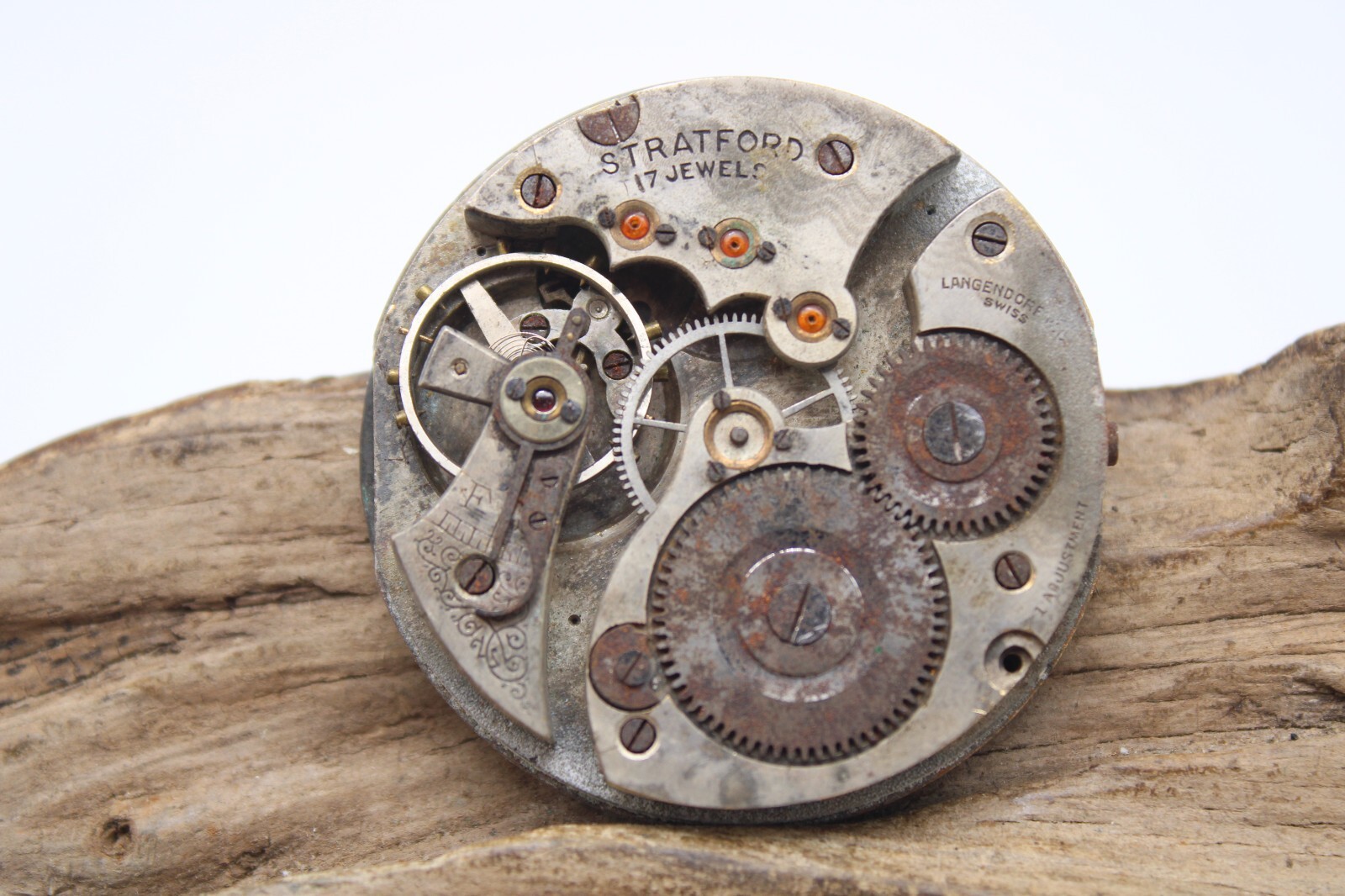 LANGENDORF STRATFORD POCKET WATCH MOVEMENT 45.4mm 17j SWISS FOR REPAIR (FD2)