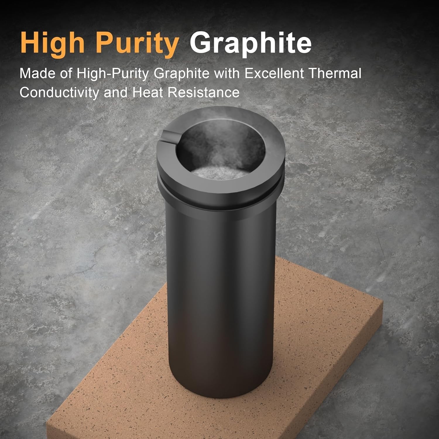 Nelyrho High Purity Graphite Crucible, 3kg High-Temperature Resistant Crucibles