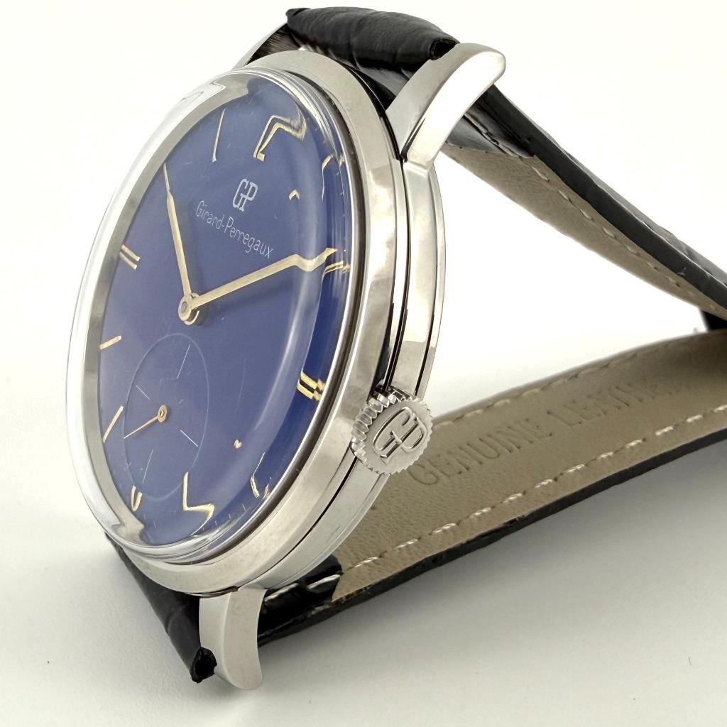 SWISS JUMBO GIRARD PERREGAUX MANUAL WIND NICE BLUE DIAL STEEL VINTAGE WATCH