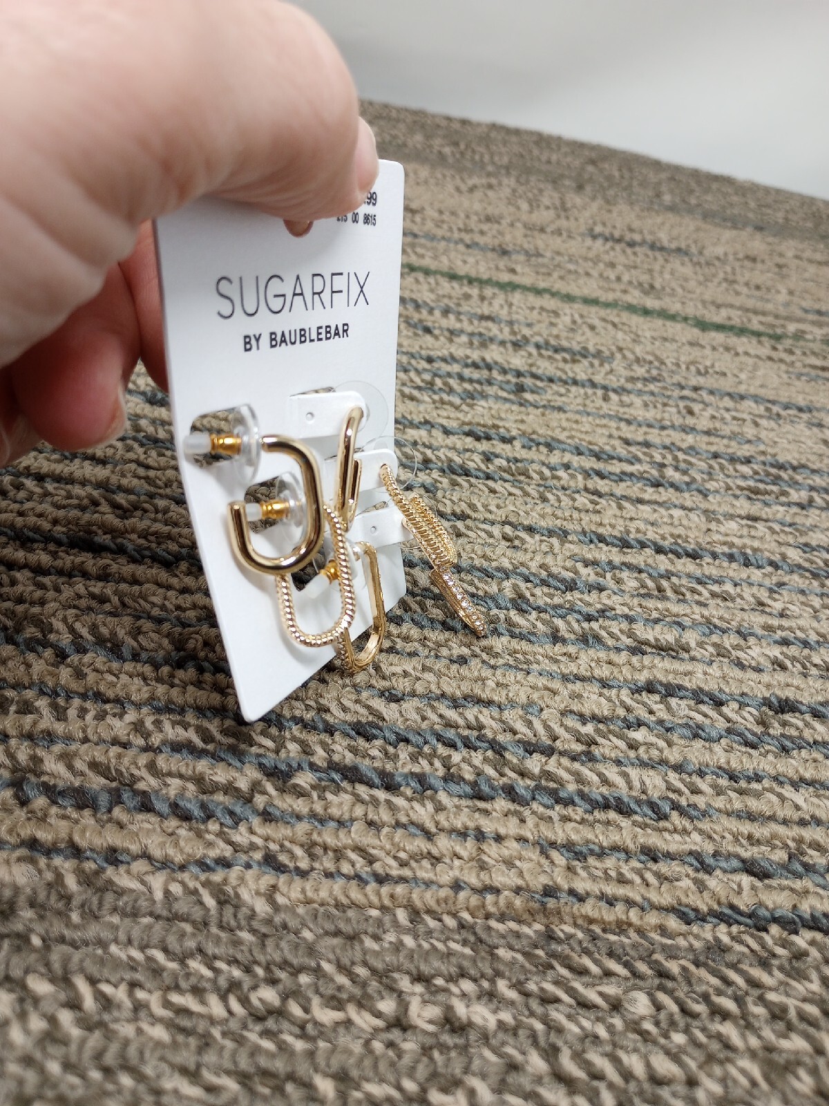 SUGARFIX by BaubleBar Gold Tone Huggie Hoop Earring 3 Pairs New Nickel Free