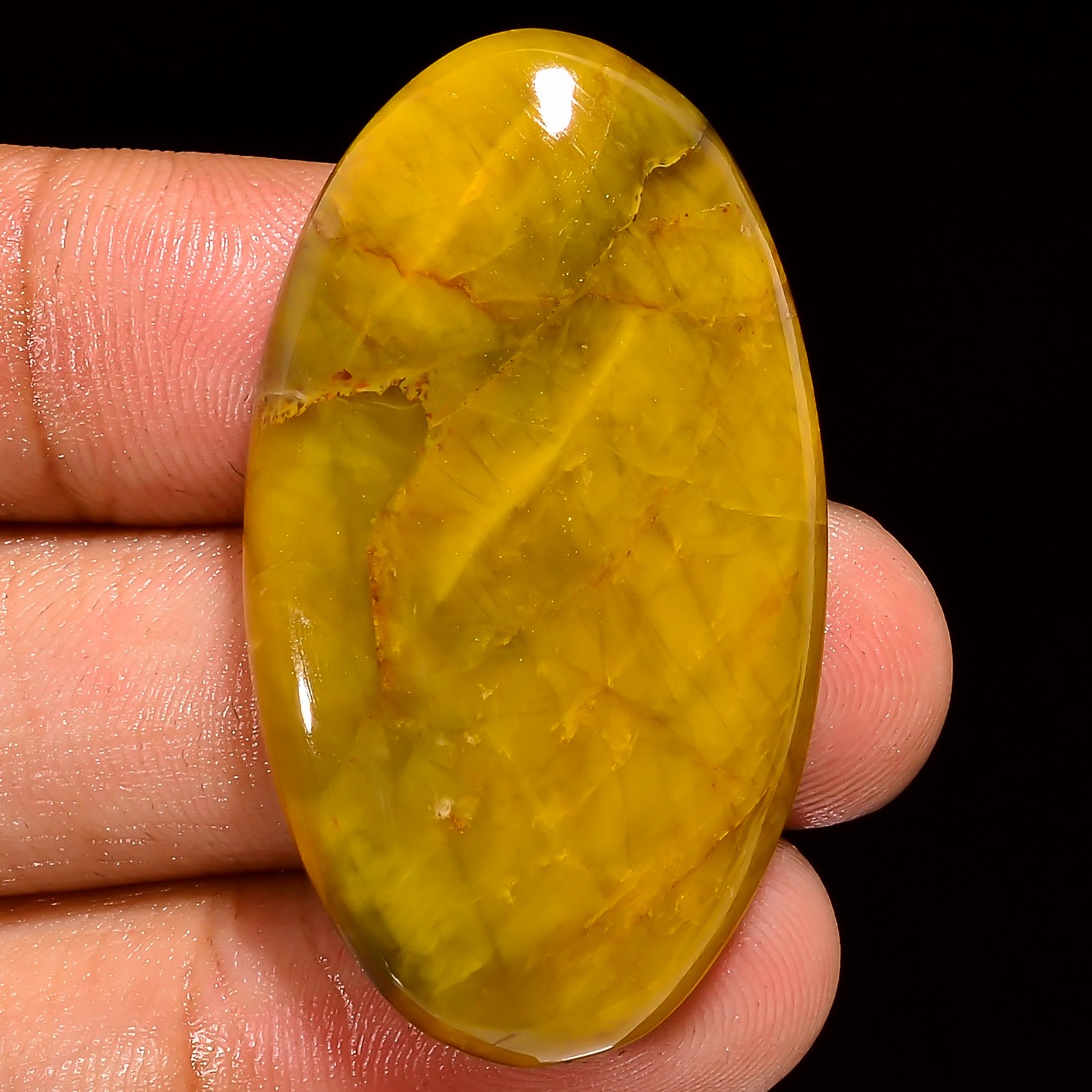 100% Natural Nellite Oval Shape Cabochon Loose Gemstone 50.5 Ct 40X23X7mm A13873