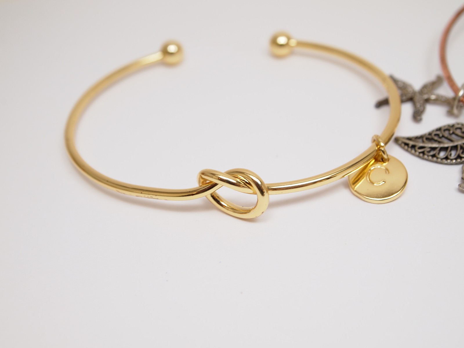 3pc Cuff Charm Bangle Bracelet w/ Charms