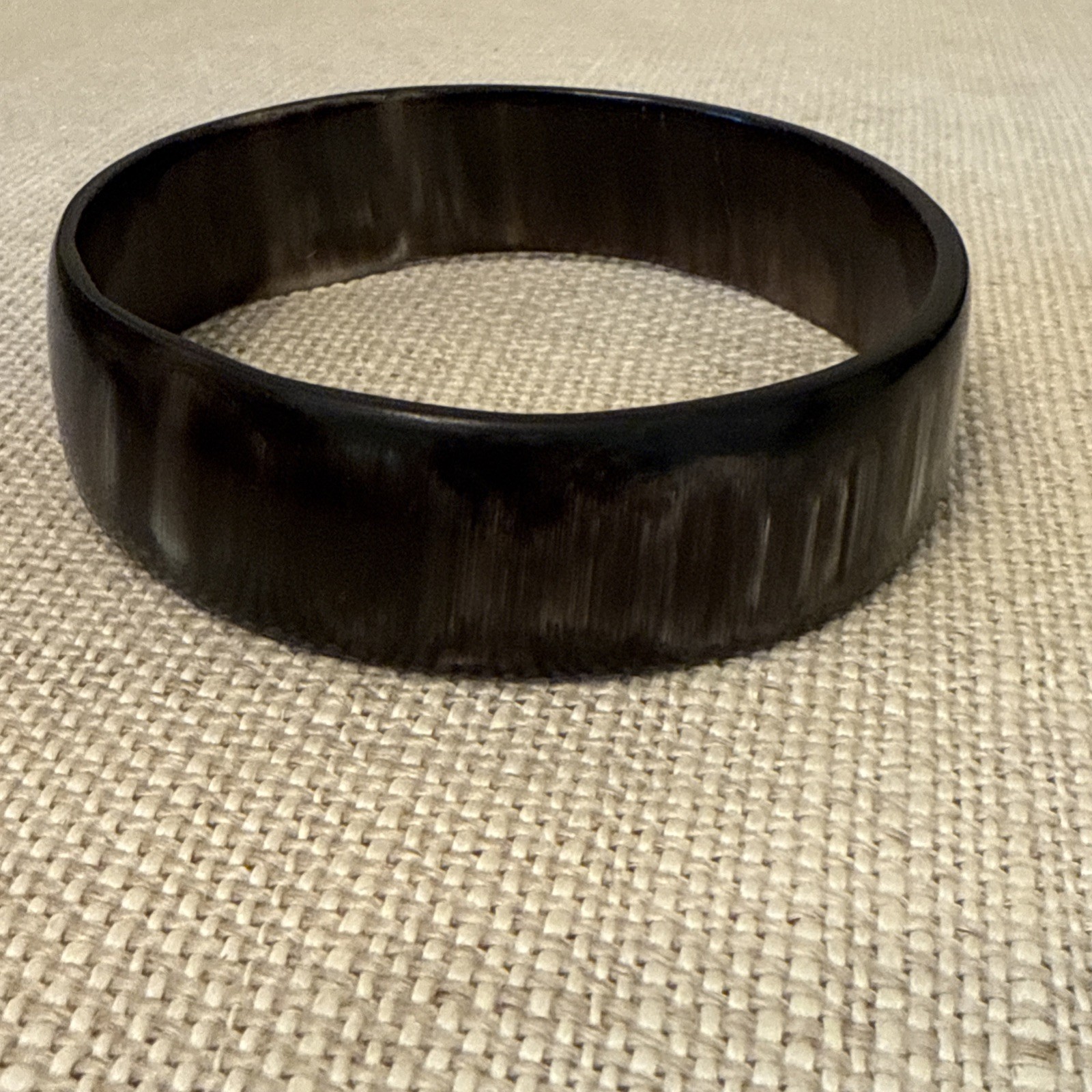 Vintage Natural horn wide cuff Bracelet Dark Brown Ivory Boho Handmade