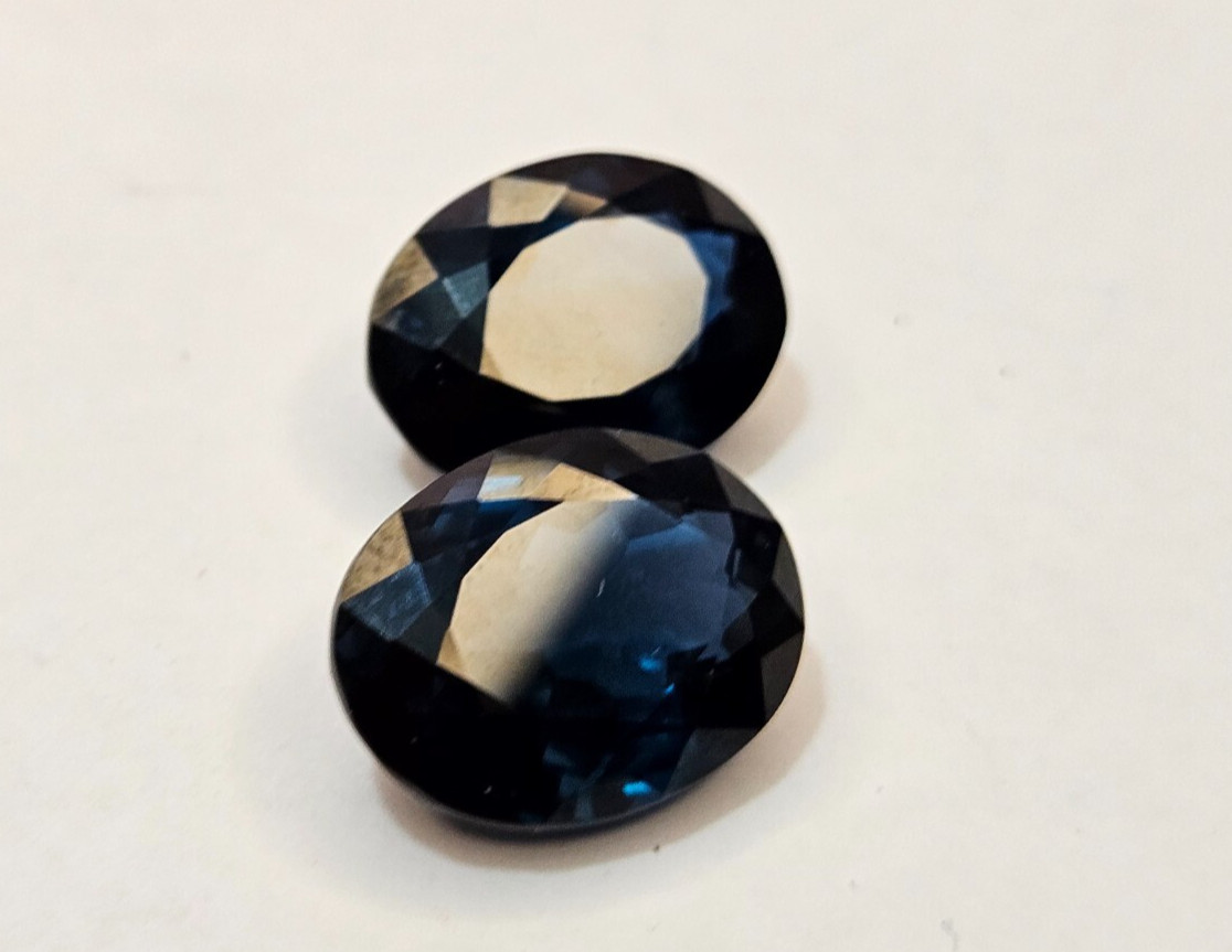 Tourmaline 47-48 Ct Natural Dark Blue Indicolite Pair Oval Cut Gemstone KH1038