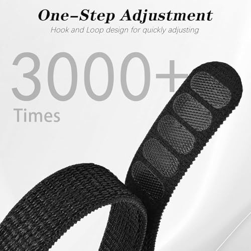 6 Pack Nylon Loop Wristband Compatible with Hume Band Replacement, Hook and Loop