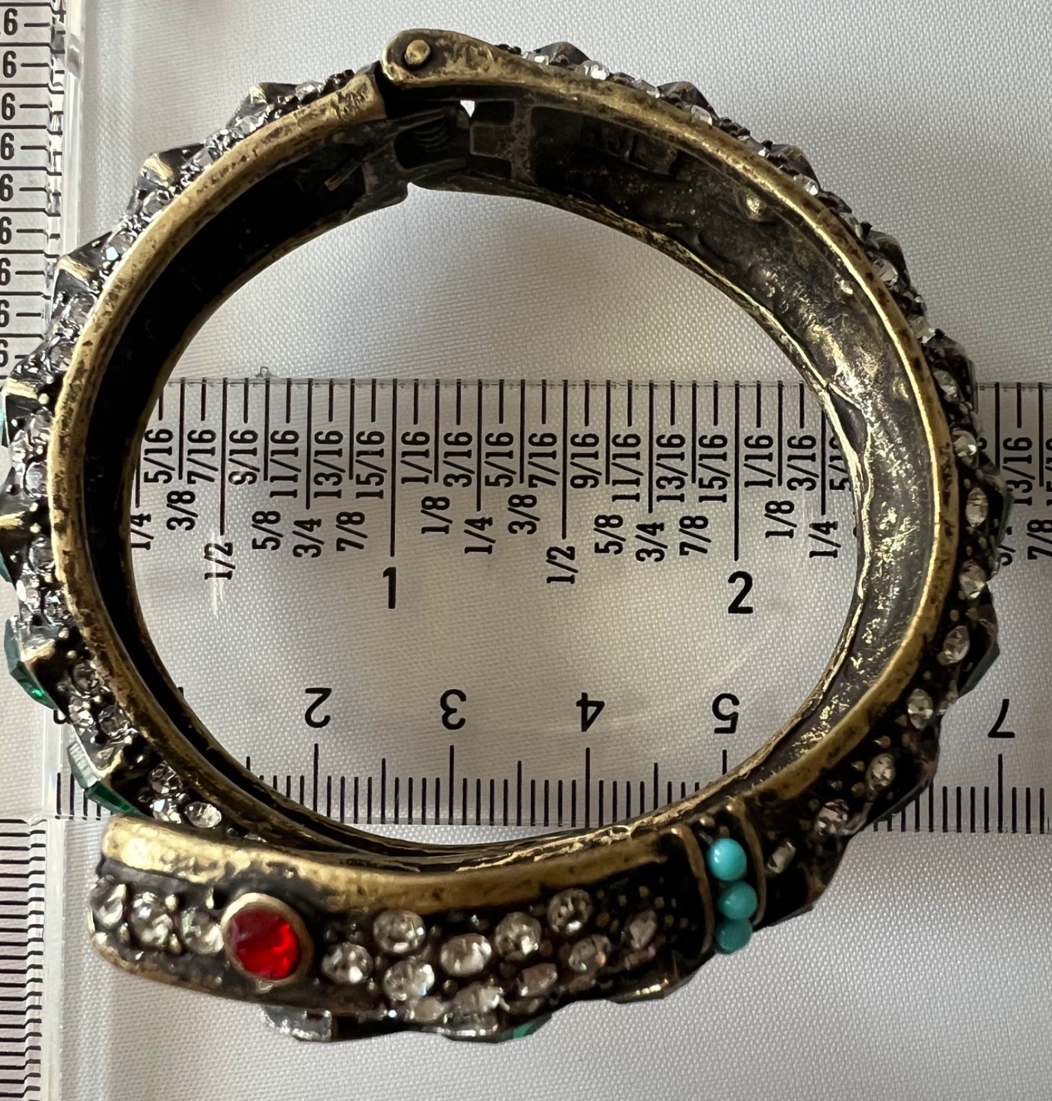 KJL SNAKE Bracelet Kenneth Jay Lane Emerald Ruby Crystal Victorian Egyptian Rev.