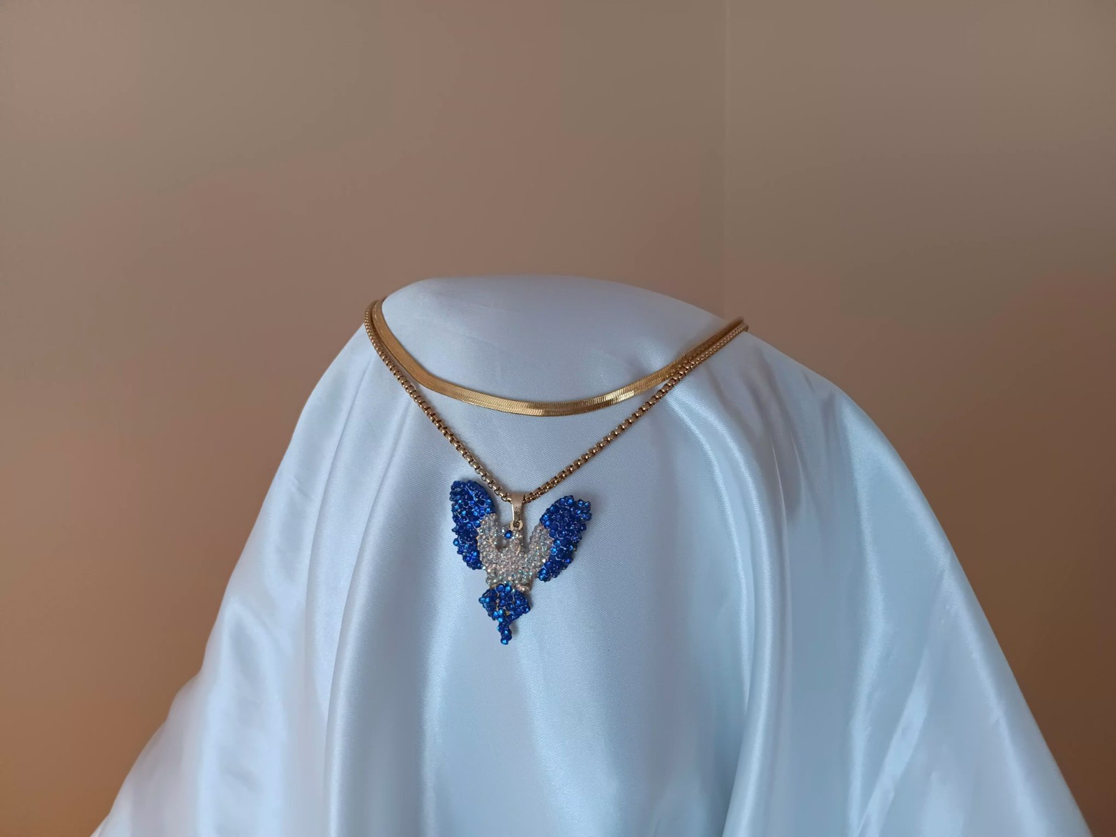 Crystal Phoenix Pendant Necklace Jewelry Set Handmade – Phoenix Gift
