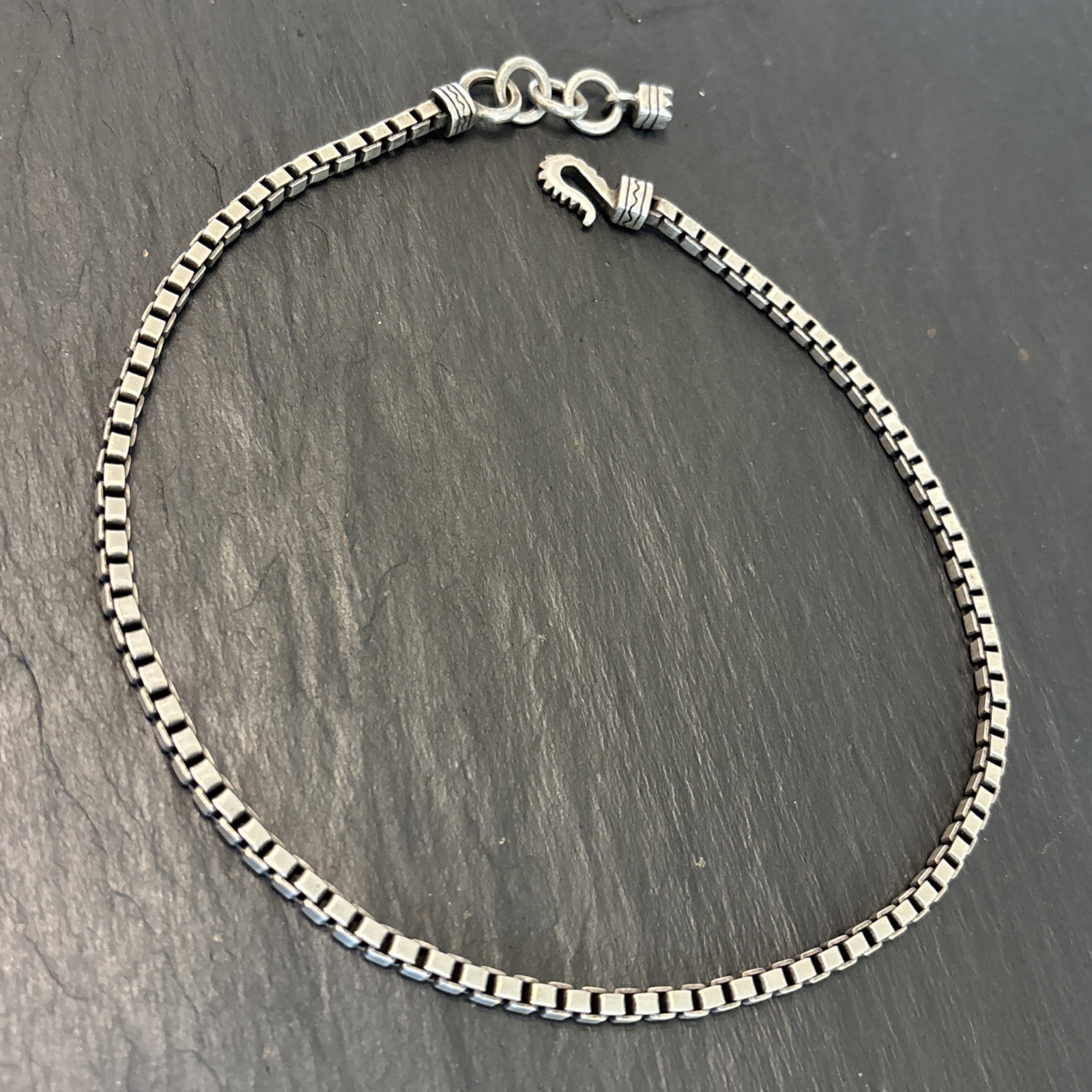 Lisa Jenks Handmade Vintage Heavy Sterling Silver Box Chain Necklace 40g 16” Fa