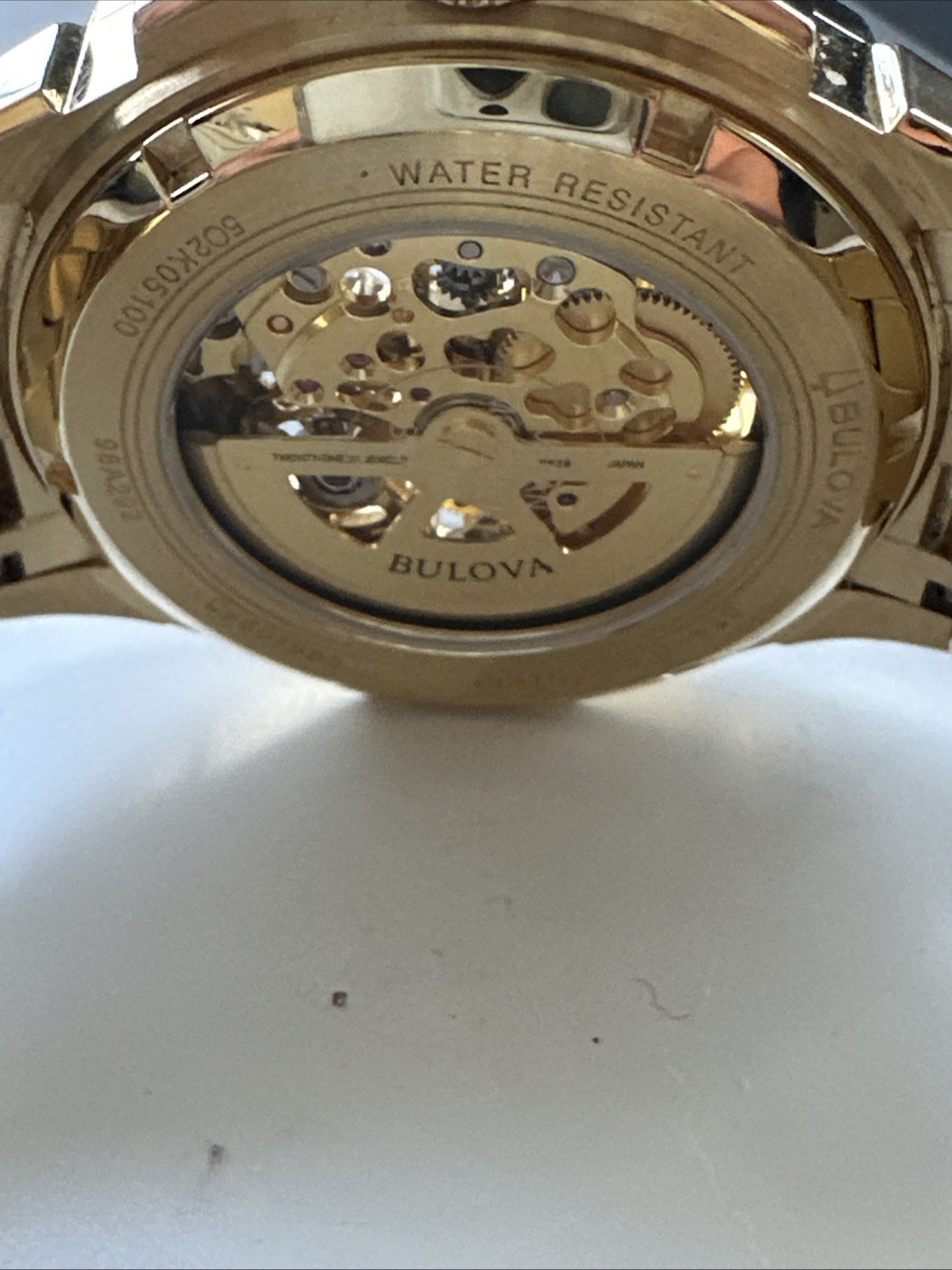 Bulova Men’s Crystal Automatic Skeleton Gold Stainless Steel Watch 42 MM 98A292