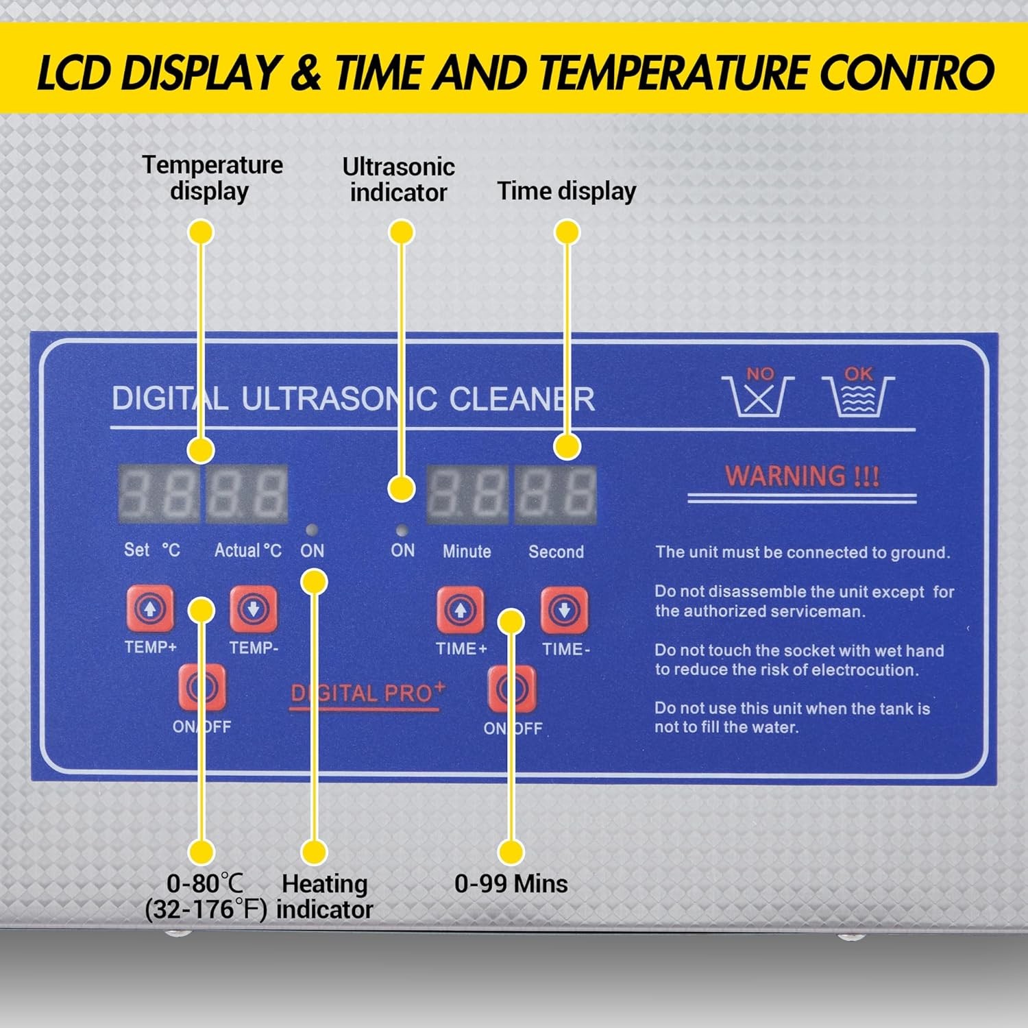 3.2L Professional Ultrasonic Cleaner with Degas, 120W 40kHz Digital for Jewelry