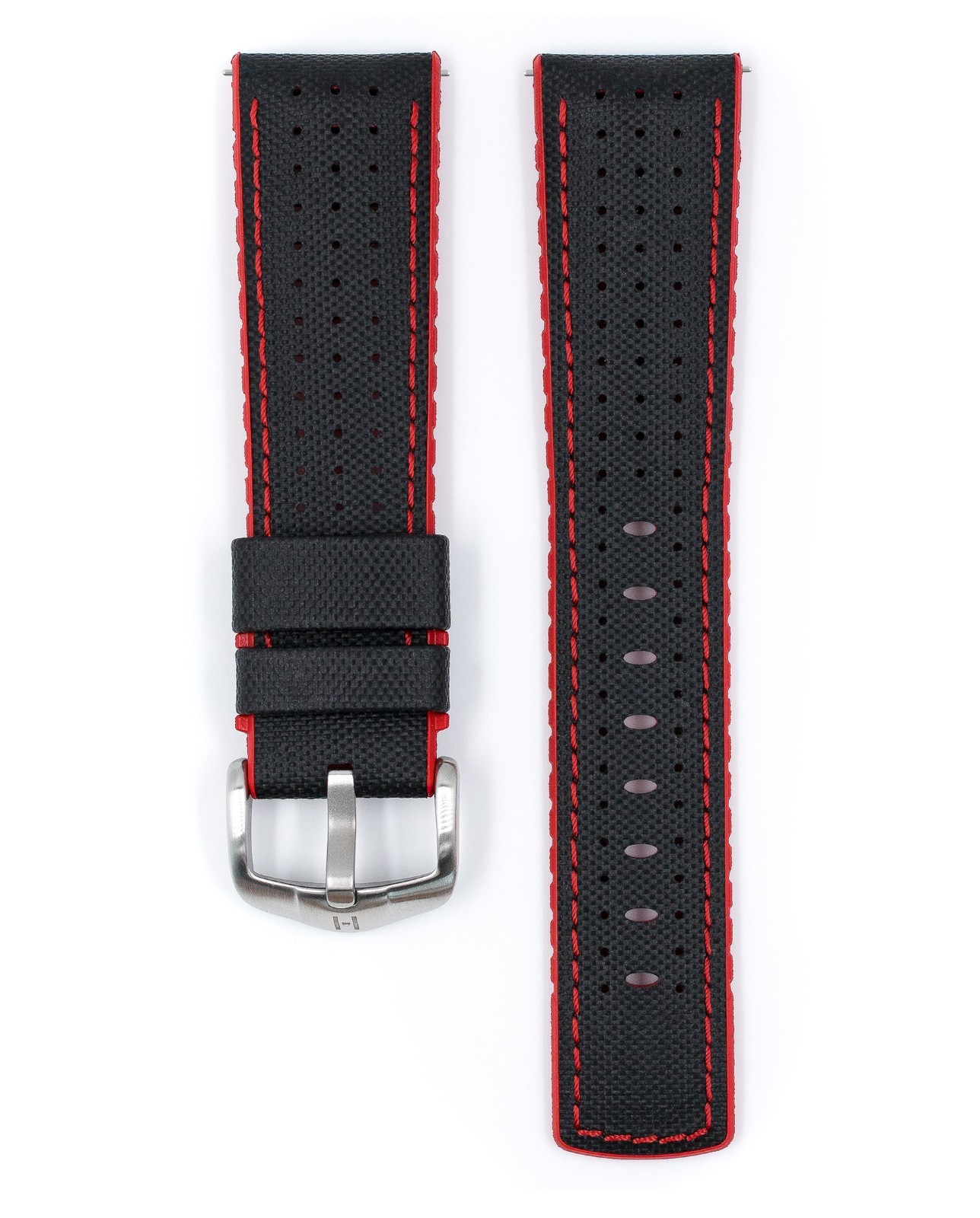 HIRSCH Performance Watch Band “Robby”, 21 mm, black/red, new!