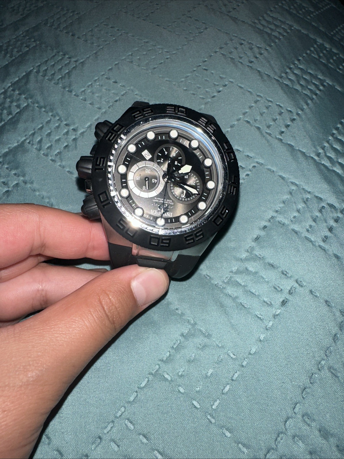 Invicta Subaqua Sport Watch Black Men Model Number 1530 Flame Fusion Crystal